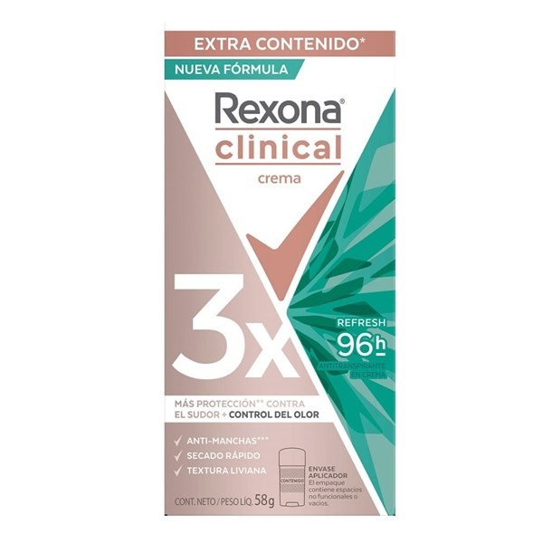 Rexona Antitranspirante en Crema Clinica Woman Refresh 58 gr #1