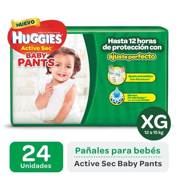 Huggies Pañales Descatables Active Sec Pants Xg 24 #1