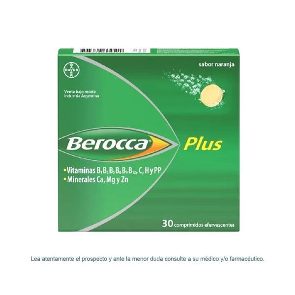 Berocca Plus x 30 comprimidos Efervescentes Sabor Naranja