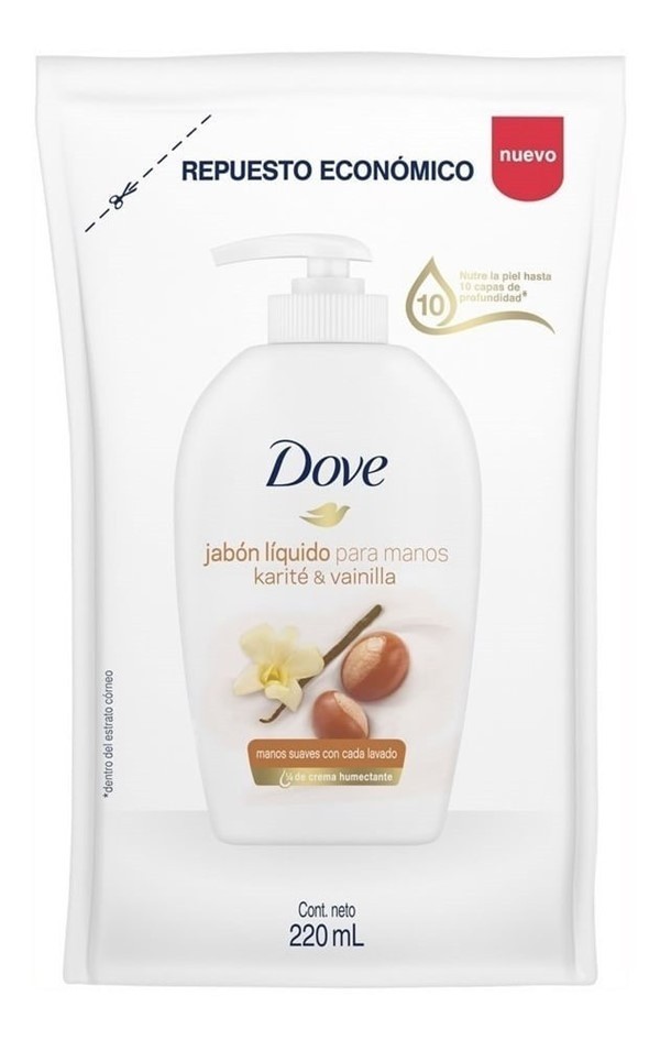Dove Jabon Karite Y Vainilla Repuesto  220 ml