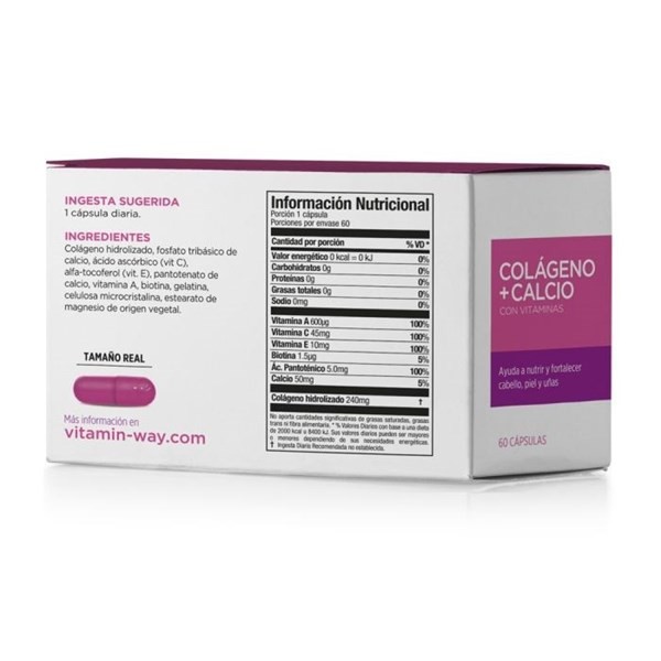 Vitamin Way Suplemento Dietario Colágeno + Calcio (60 Cápsulas) alt