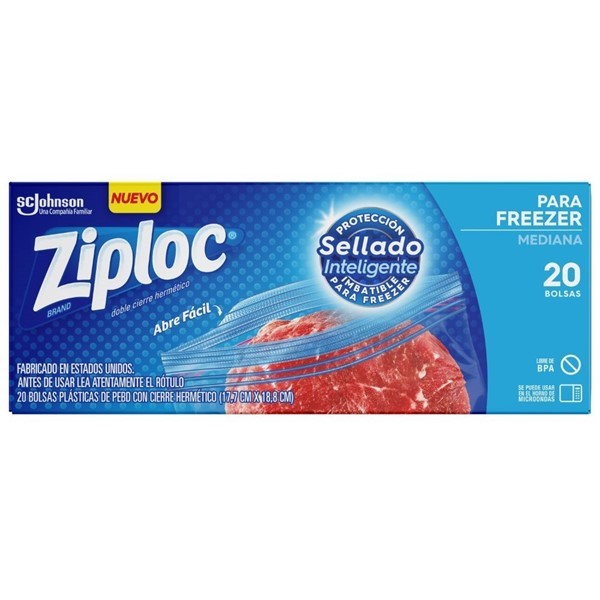 Bolsas Herméticas Ziploc Para Congelar Medianas x 20 un