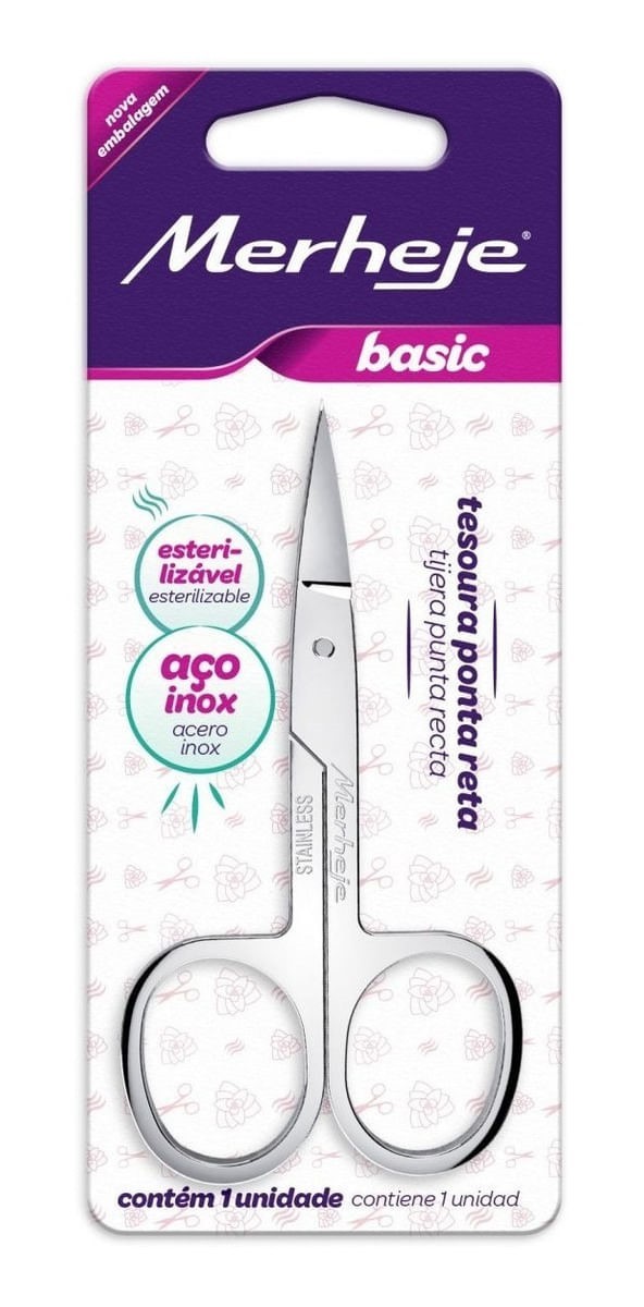 Merheje Tijera Para Uñas 3.5" Punta Recta -En Acero Inoxidable-