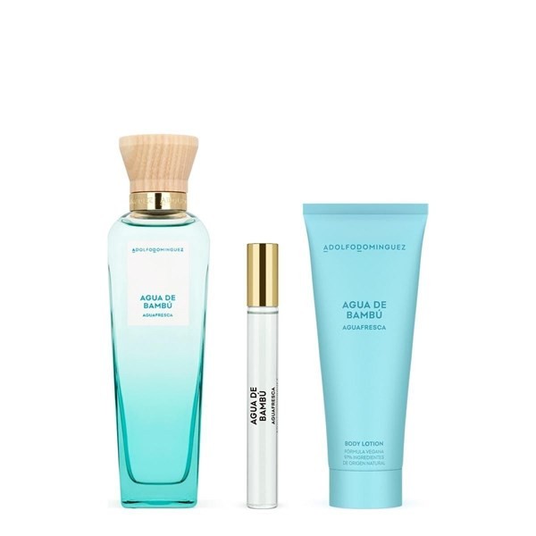 Adolfo Dominguez Agua de Bambu Woman Edt 120 ml + Body Lotion 75 ml + Travel Size 10 ml Set Tamaño 3 Unid alt
