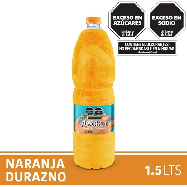 Agua Saborizada Awafrut Sabor Naranja Durazno Sin Gas 1.50 Lt. #1