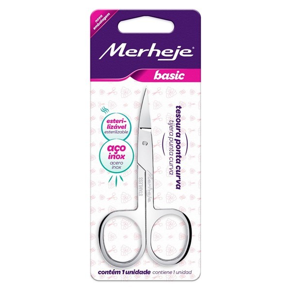 Merheje Tijera Para Uñas 3.5 Punta Curva - en Acero Inoxidable- alt