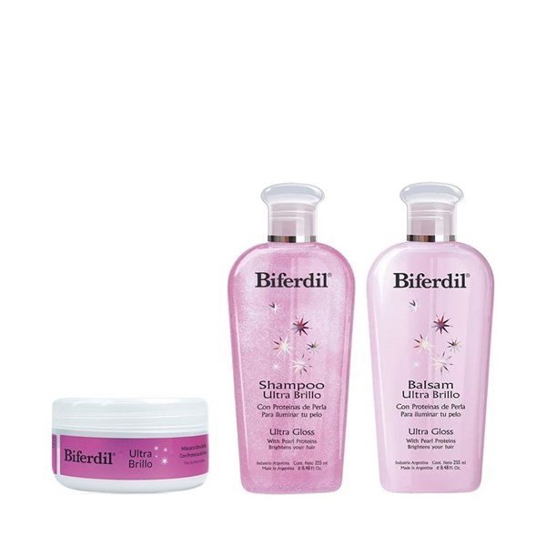 Combo Biferdil Ultra Brillo Pro Salud Bálsamo x 255 ml + Shampoo x 255 ml + Máscara x 150 ml #1