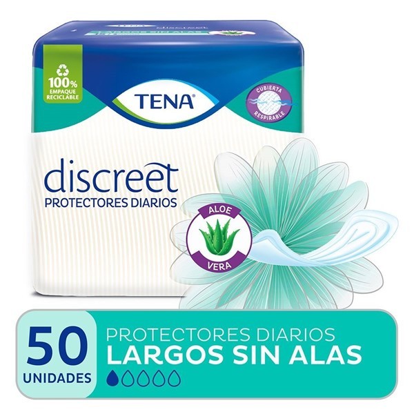 Tena Protectores Diarios Discreet Largo Sin Alas (50 Unidades) #1