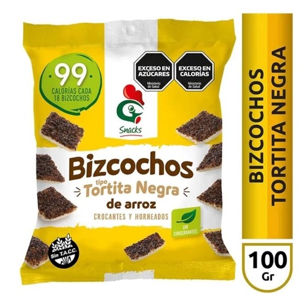 Bizcochos De Arroz Gallo Snacks Tortita Negra X 100 Gr #1