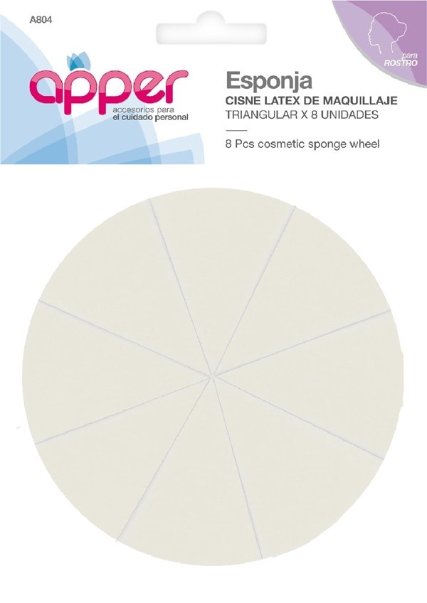 Apper Esponja Maquillaje Cisne Latex Triangular (8 Unidades) #1