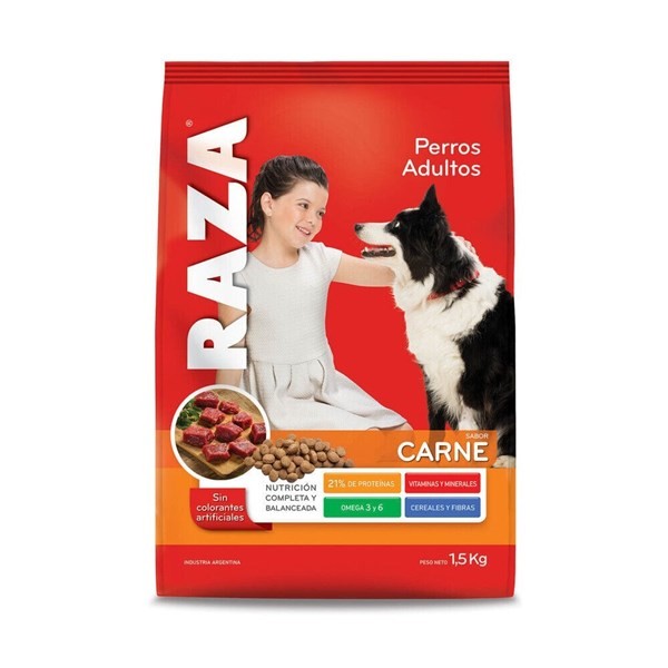 Alimento Para Perros Raza 1.5 Kg. Adultos Carne #1