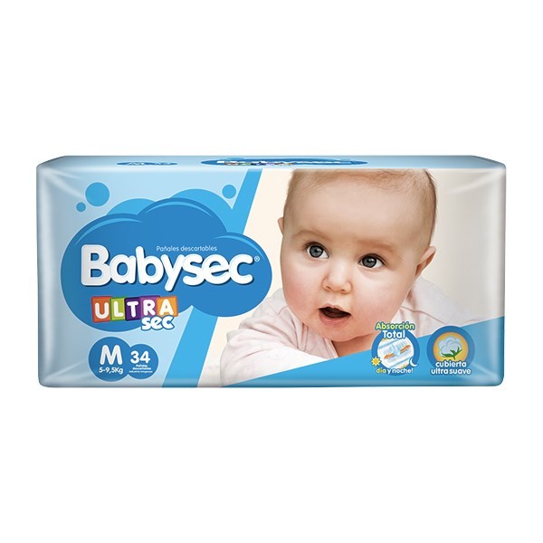 Pañales Babysec Ultra Talle M | 34 UNIDADES #1