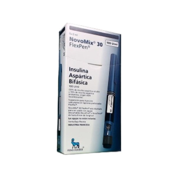 Novo Nordisk Insulina Novomix 30 Flexpen Insulina Aspártica Bifásica 100 Ui x 5 Lapiceras x 3ml #1