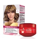 Loreal Paris Combo Tintura Excellence Tono 7 Rubio + Crema Tratamiento Elvive Color-Vive #1