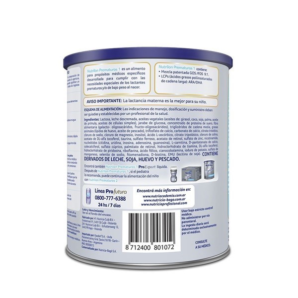 Nutrilon Fórmula Láctea Prematuros 1 400gr alt