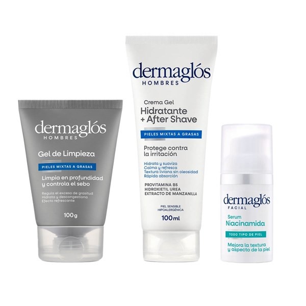 Kit Facial Dermaglós Hombres Rutina Express Niacinamida #1