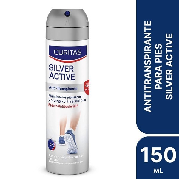 Desodorante Antitranspirante para Pies Curitas Silver Active 72 Horas de Protección #1