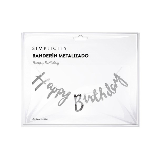 Banderín Simplicity Happy Birthday Metelizado alt