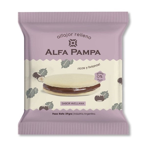 Alfajor Alfa Pampa Relleno Mousse de Avellana x 39 g