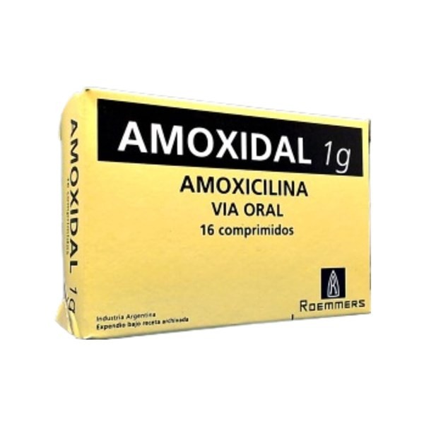 Roemmers Amoxidal Amoxicilina 1 g x 16 Comp Recubiertos #1