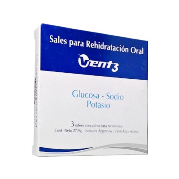 Vent 3 Sales para Rehidratacion Oral Sodio + Cloruro + Asoc. x 27,9 g x 3 Sobres #1