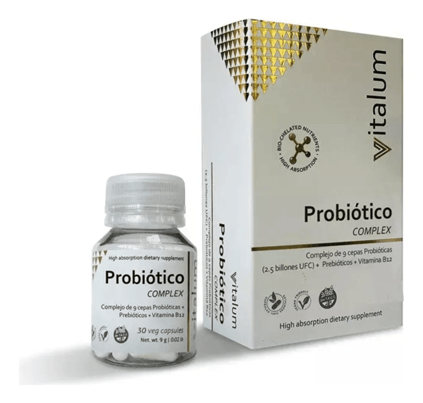 Probiotico 9 Cepas + Prebioticos+Vitamina B12 Vitalum 30 Cap
