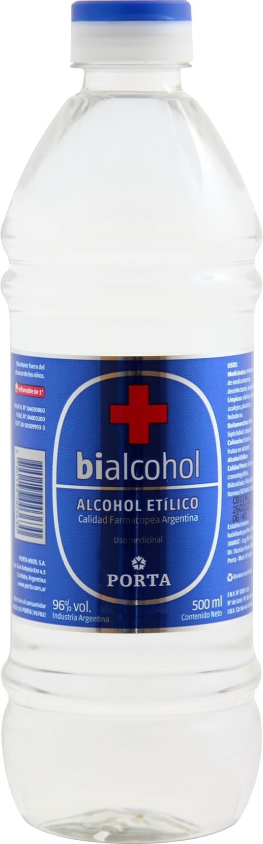Porta BI-Alcohol Etilico 96% X 500ml alt
