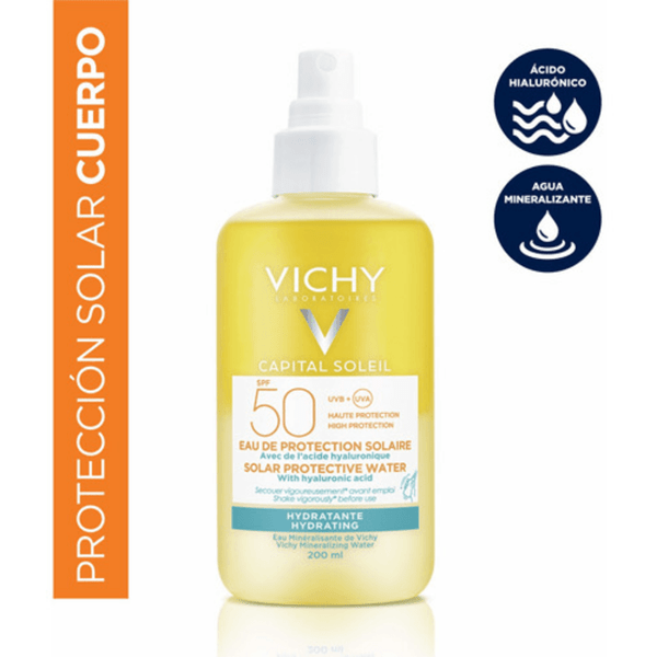Agua Protectora Hidratante Vichy Capital Soleil FPS 50 200ml