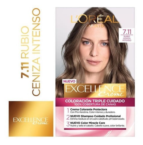 Excellence Kit Coloracion 7.11 Rubio Ceniza Profundo
