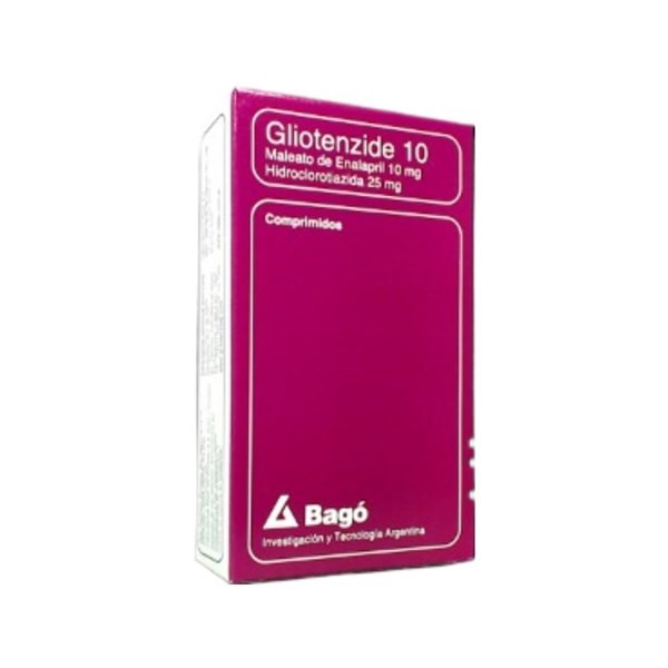 Bagó Gliotenzide 10 Enalapril Maleato 10 Mg + Hidroclorotiazida 25 Mg x 30 Comp #1