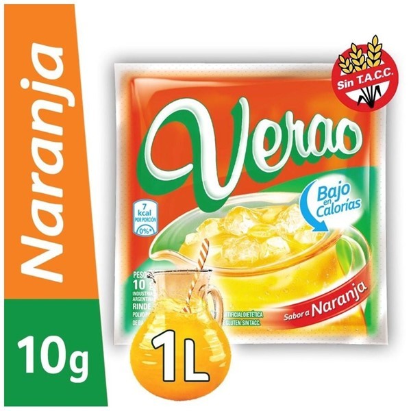 Jugo En Polvo Verao Naranja 10 Gr #1