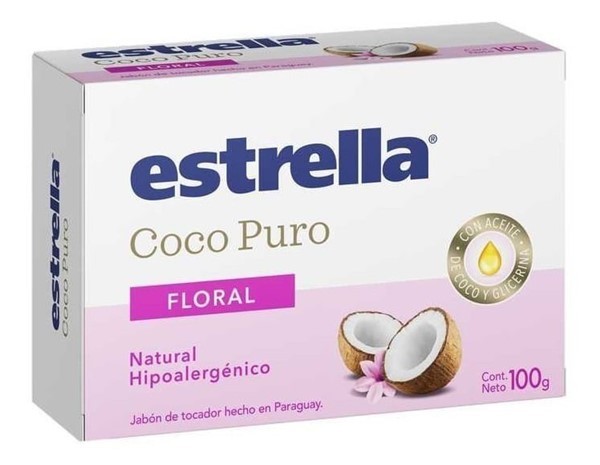 Estrella Jabon en Barra Coco Puro Floral 100 gr