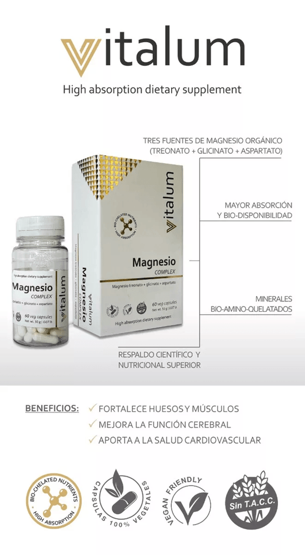 Vitalum Magnesio Complex Frasco 60 capsulas alt