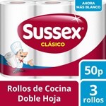 Rollo de Cocina Sussex Clásico Más Blanco 50 Paños  X3 #1