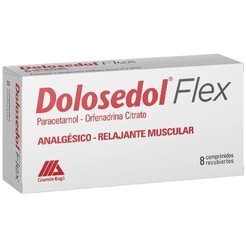 Dolosedol Flex | 8 Comprimidos | Paracetamol + Orfenadrina Citrato #1