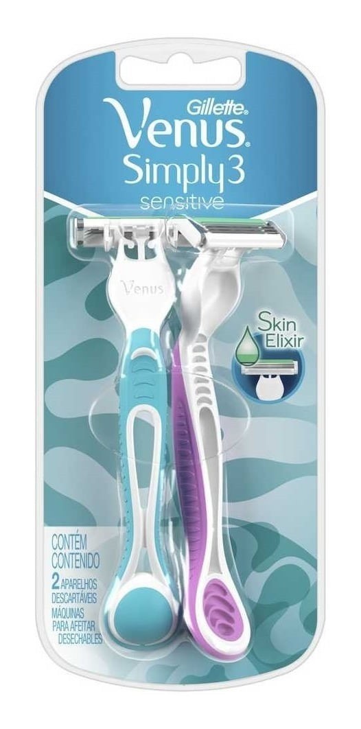 Gillette Máquinas de Afeitar Venus 3 simply Sensitive x 2 Uds #1