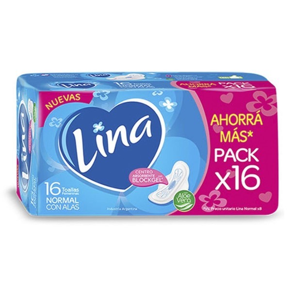 Lina Toalla Normal Con Alas 16 (Unidades) alt