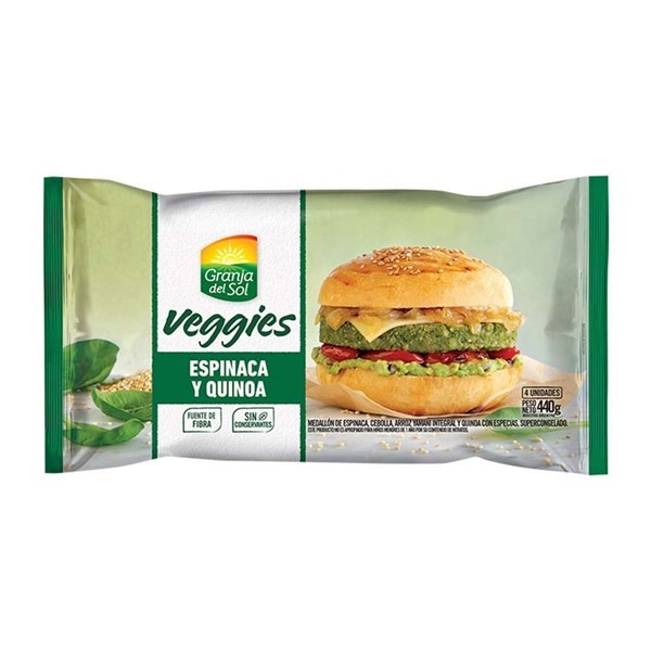 Medallon Veggies Quinoa Y Espinaca Granja Del Sol 440 G #1