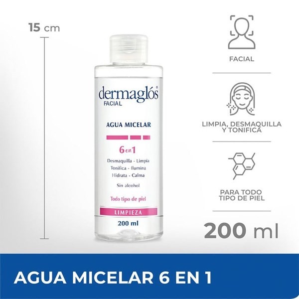 Agua Micelar 6 en 1 Dermaglós 200ml alt