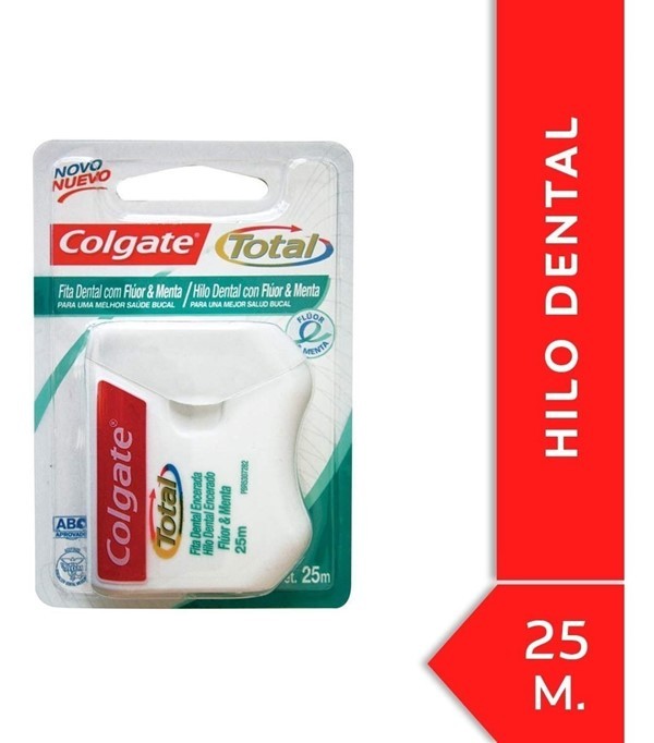 Colgate Hilo Dental Total Fluor Y Menta 25 m