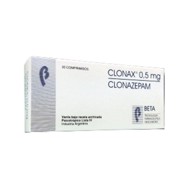 Beta Clonax Clonazepam 0.5 Mg x 30 Comp #1