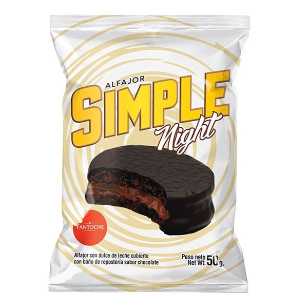 Alfajor De Chocolate Con Merengue Fantoche Simple Day 50 G #1