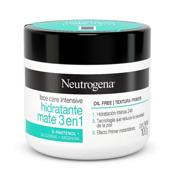 Crema Facial Neutrogena Hidratante Intesiva Mate 3 en 1 x 100 g alt