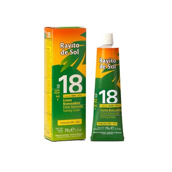 Rayito de Sol Crema Bronceadora Fps 18 70 gr