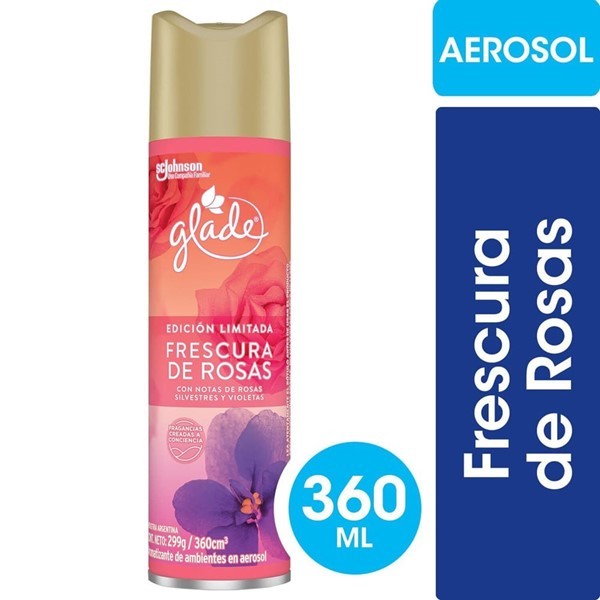 Aromatizante De Ambientes Glade Edición Limitada Frescura De Rosas En Aerosol 360ml #1