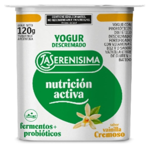 Yogur Cremoso Descremado la Serenísima Sabor Vainilla 120 Grs #1