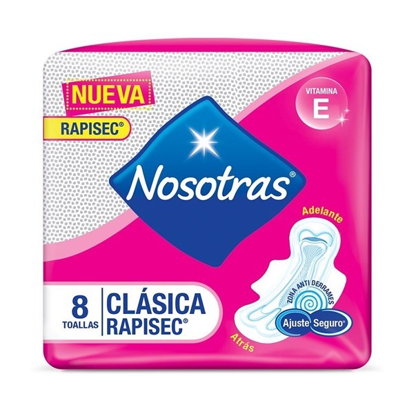 Nosotras Toallas Femeninas Clásicas Rapisec (8 Unidades) alt