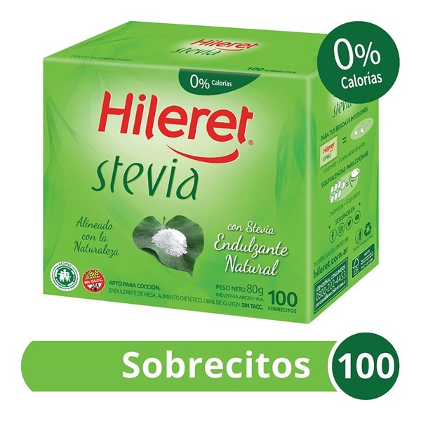Edulcorante En Sobres Hileret Con Stevia 100 U. #1