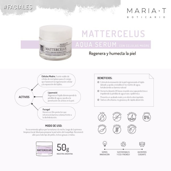 Mattercel Serum Hidratante Con Celulas Madre 50 gr alt