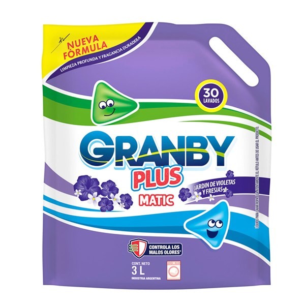 Jabón Líquido Plus Granby Matic Jardín Violetas Y Fresias 3 L. alt